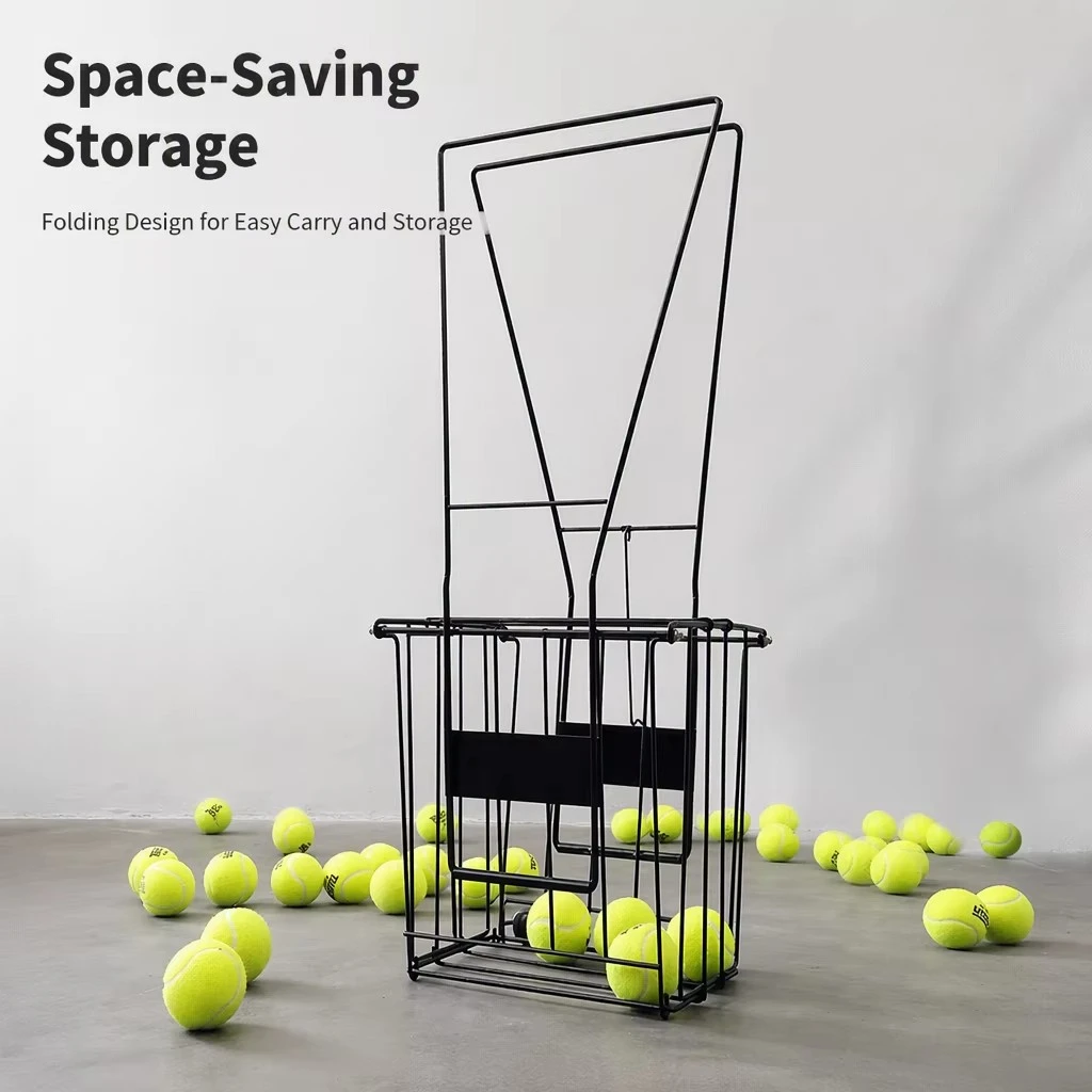Foldable Tennis Ball Hopper Basket