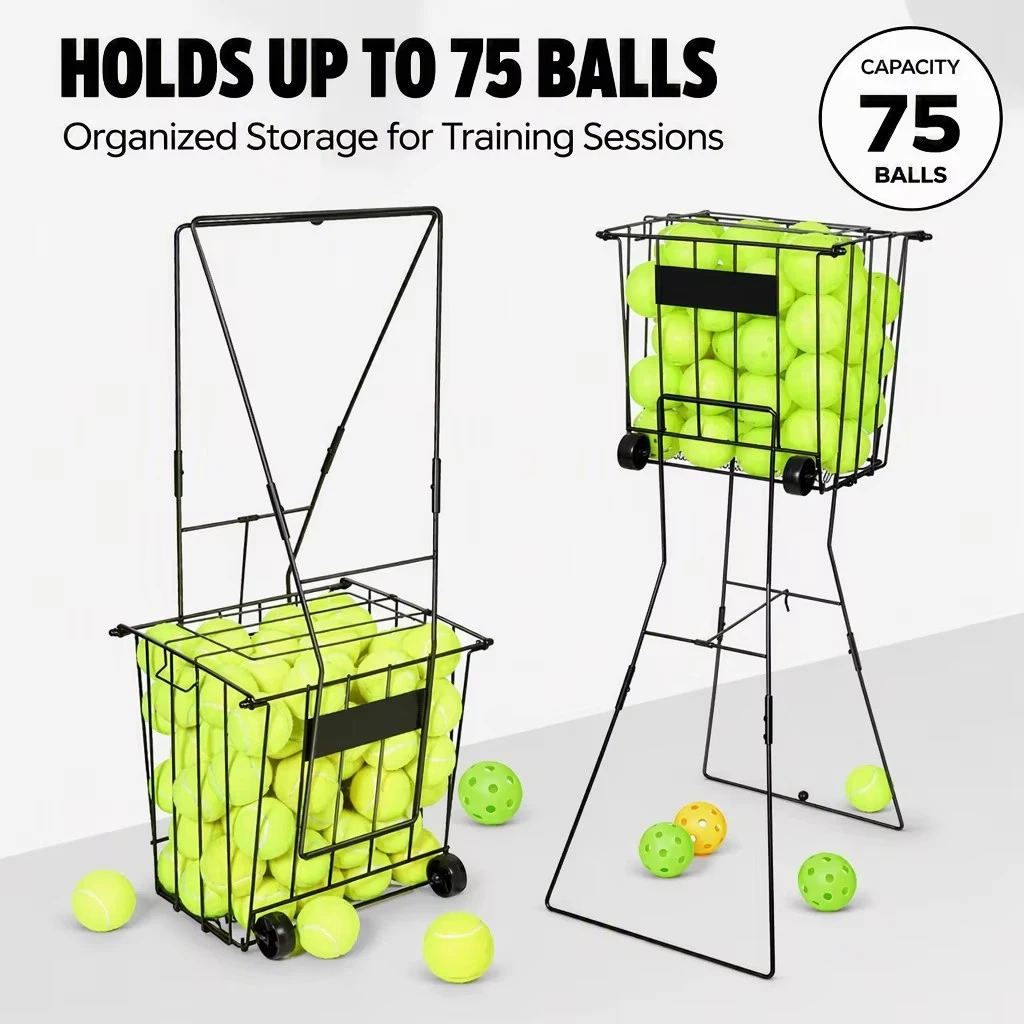 Foldable Tennis Ball Hopper Basket